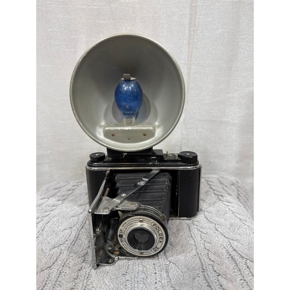 Pho-Tak Other - Vintage Pho-Tak Foldex 20 Folding Camera 105mm Octvar Lens with Flash Unit USA